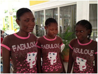 Singers Rosanna, Roseline and Jesula